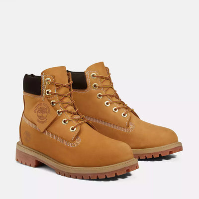 Timberland 6-Inch Premium Waterproof Big Kids' (GS) Boots — Wheat Nubuck (12909W)