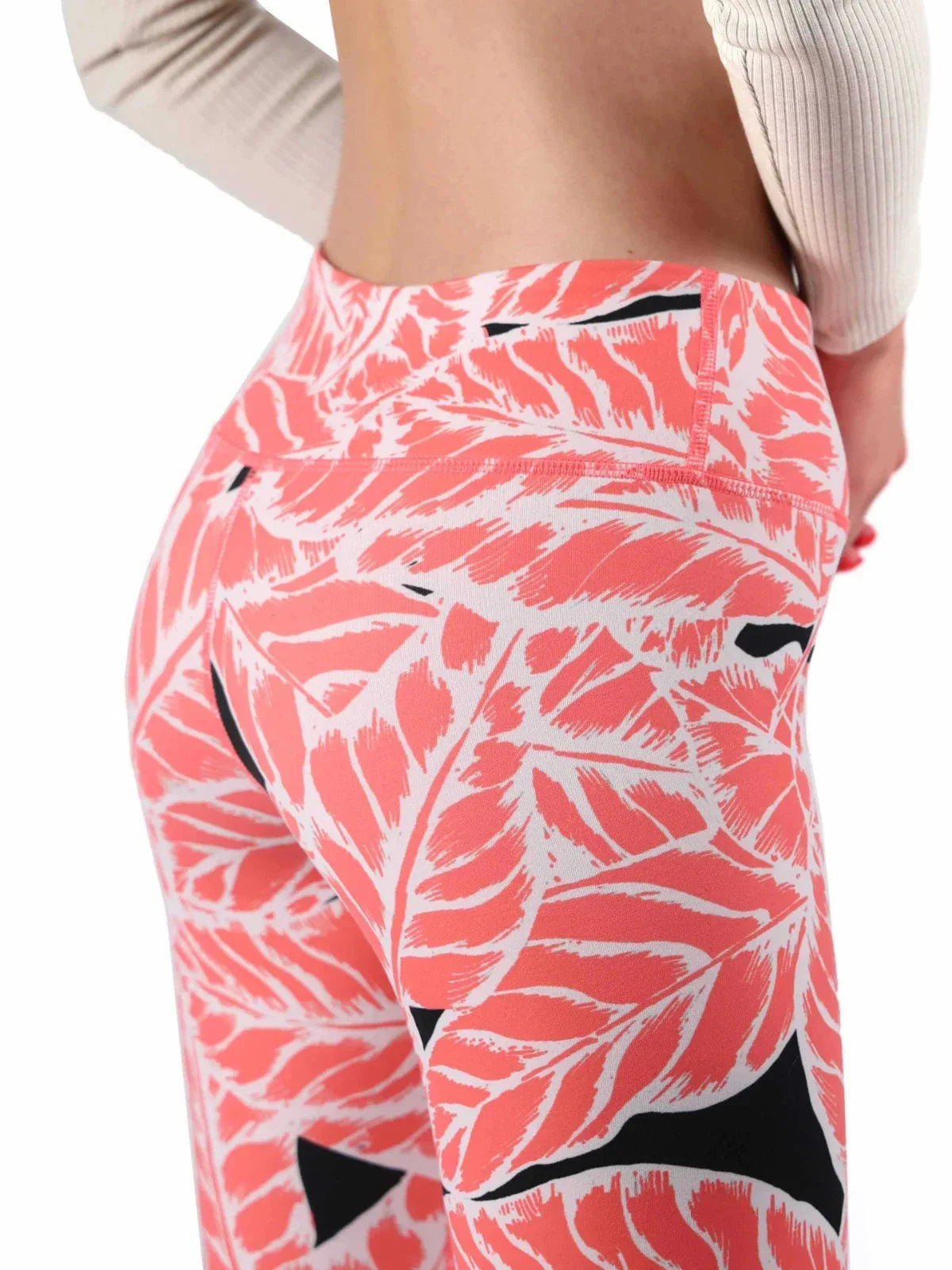 Alo Yoga Airbrush Small Palm Springs Elastic Waist Women's Leggings — Guava