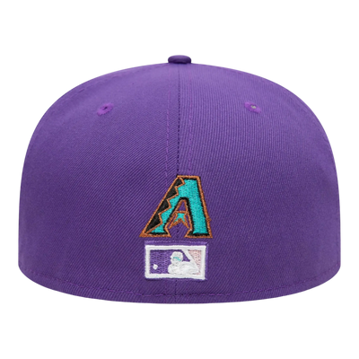New Era 59Fifty Arizona Diamondbacks Bloom Side Patch MLB Fitted Hat Men Fitted Hat Black/Purple