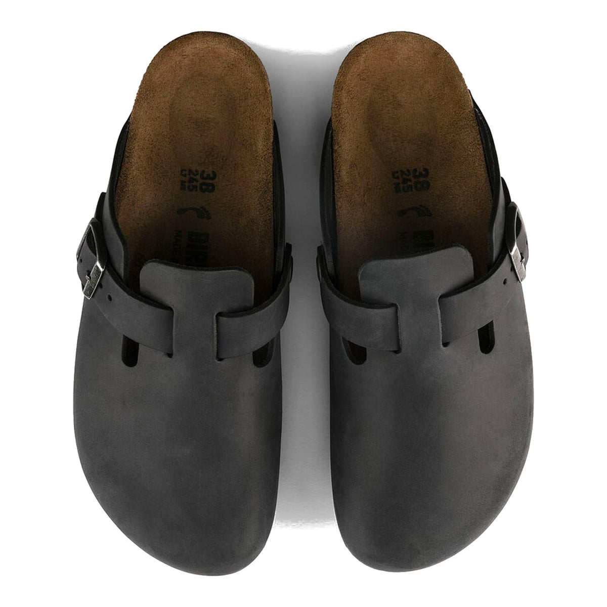 Birkenstock Boston Unisex Clogs — Black Nubuck Leather – product view 2