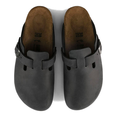 Birkenstock Boston Unisex Clogs — Black Nubuck Leather – product view 2