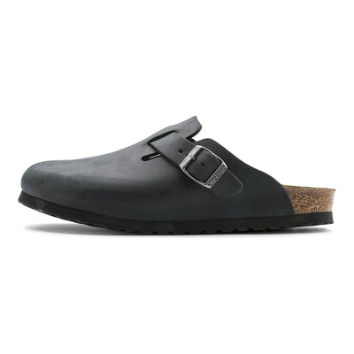 Birkenstock Boston Unisex Clogs — Black Nubuck Leather – product view 3