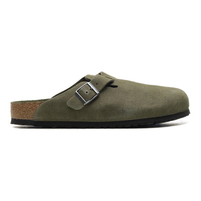 Birkenstock Boston Soft Footbed Unisex Clogs — Thyme Suede – product view 3
