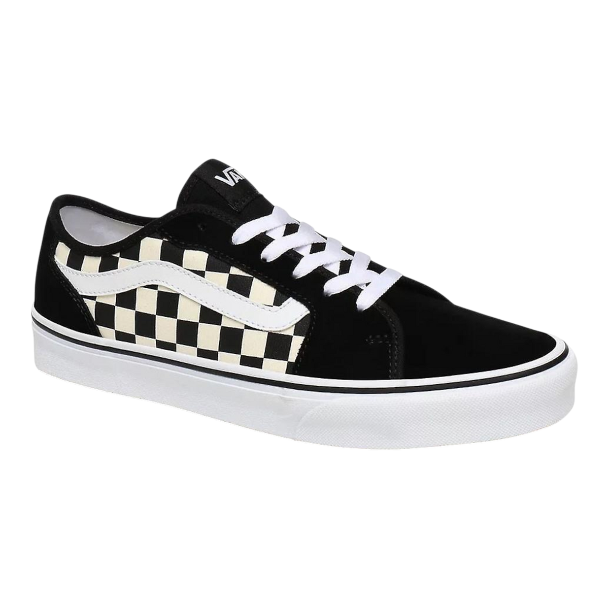 Vans Filmore Decon Checkboard Men's Sneakers — Black/White Leather – product view 1