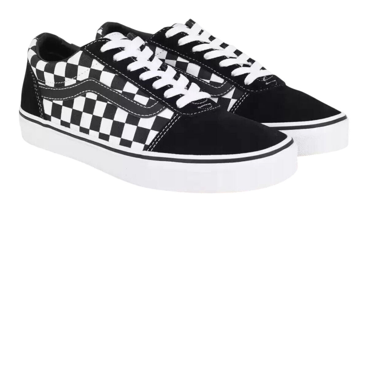 Vans Ward Checkered Men's Sneakers — Black/White Suede – product view 1