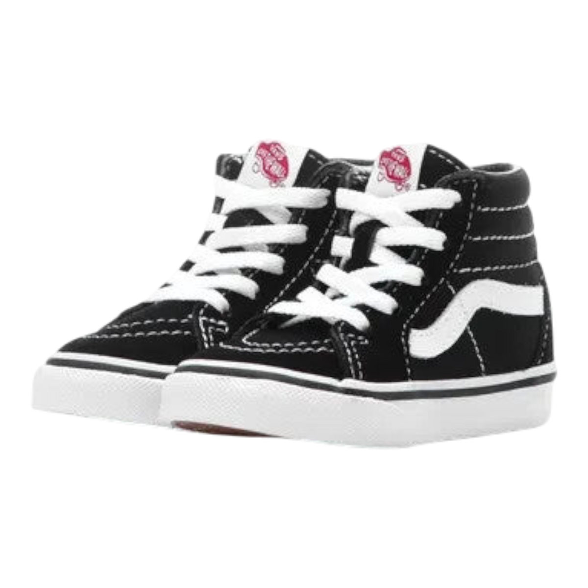 Vans SK8 Hi Round Toe Kids' Sneakers — True White/Black – product view 1