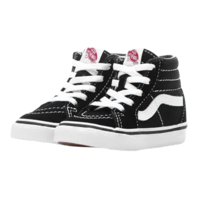Vans SK8 Hi Round Toe Kids' Sneakers — True White/Black – product view 1