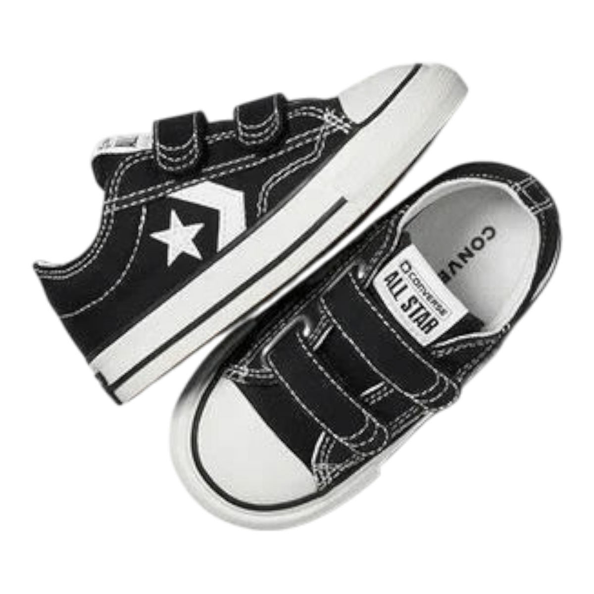 Converse Star Player 76 Baby/Toddler (TD) Sneakers — Black/White Canvas – product view 1