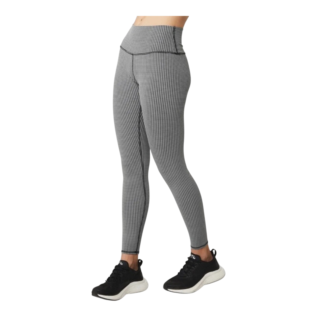 Alo Yoga Micro Houndstooth High-Waist Womens Leggings — White/Black