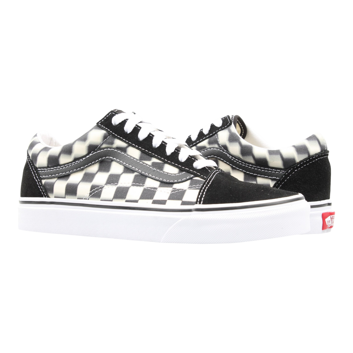 Vans Old Skool Blur Check Classic Sneakers — Black Low-Top – product view 1