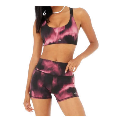 Alo Yoga Vapor High-Waist Biker Womens Shorts — Raspberry Sorbet/Aurora