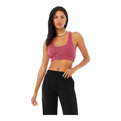Alo Yoga French Terry Scoop Neck Womens Hoodies — Raspberry Sorbet