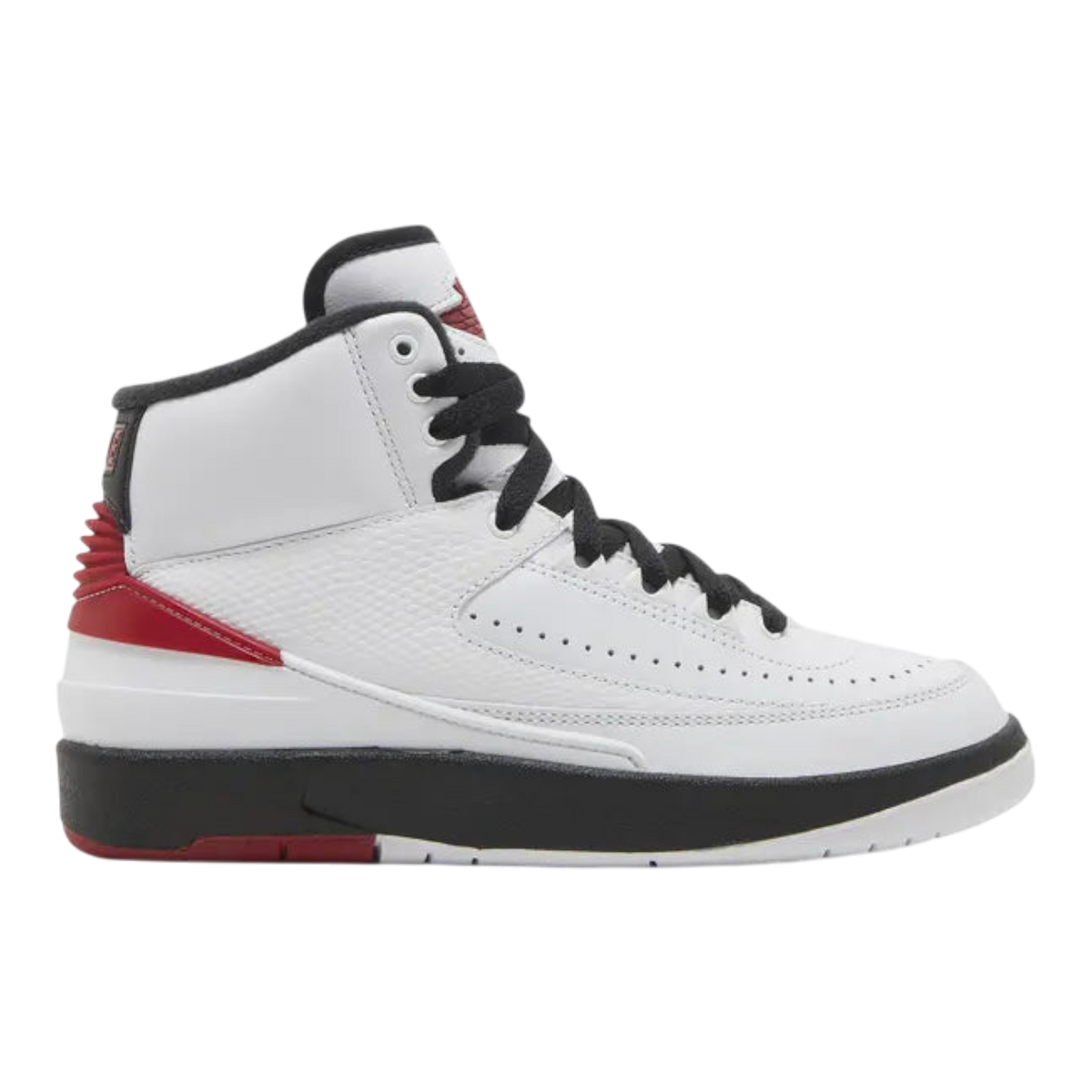 Air Jordan 2 Retro OG 'Chicago' Big Kids' (GS) Sneakers — White/Varsity Red/Black Leather Mid-Top