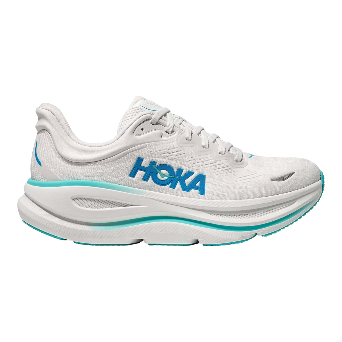 HOKA Bondi 9 Men's Running Shoes — White/Blue