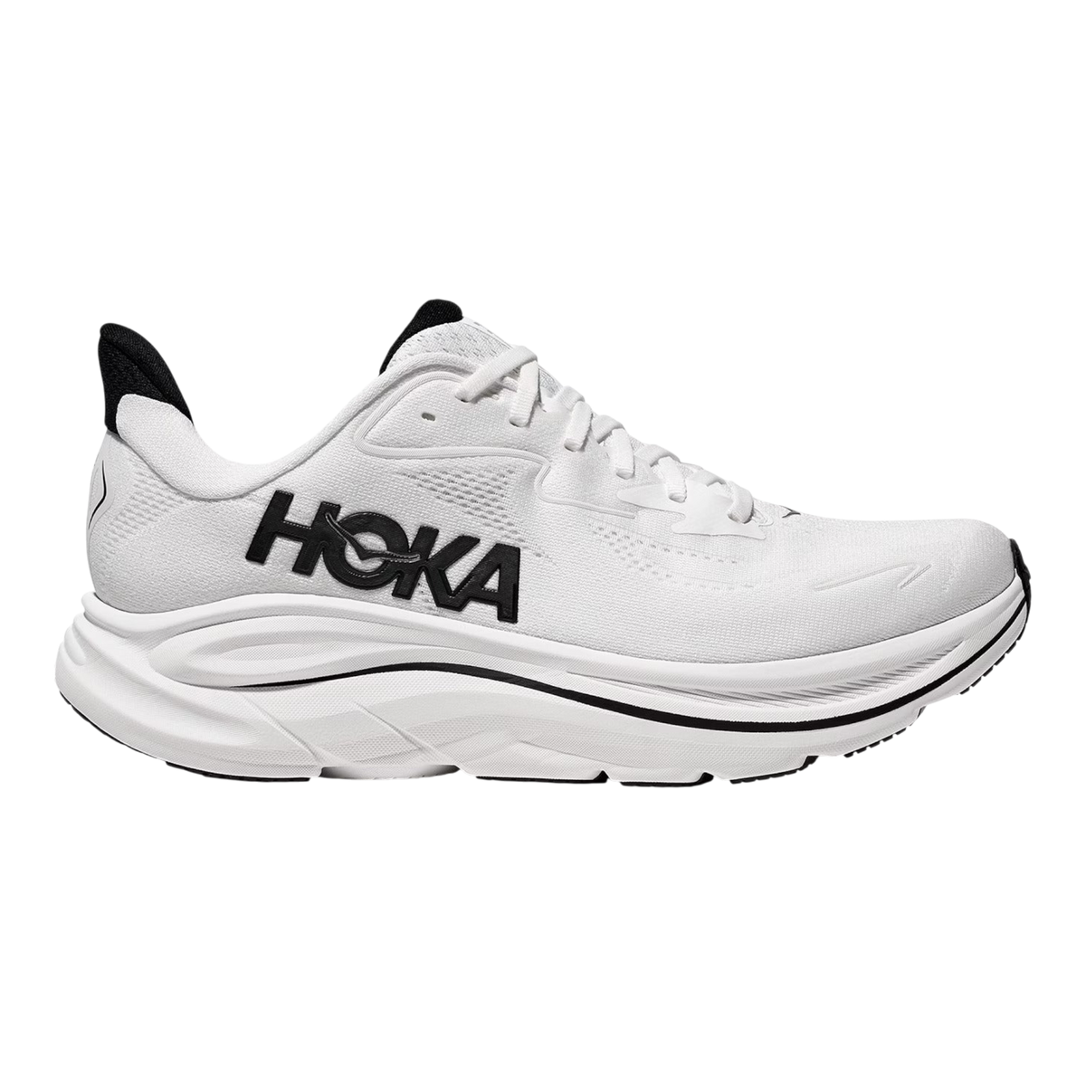 HOKA Clifton 10 Men's Running Shoes — White/Black (162030)
