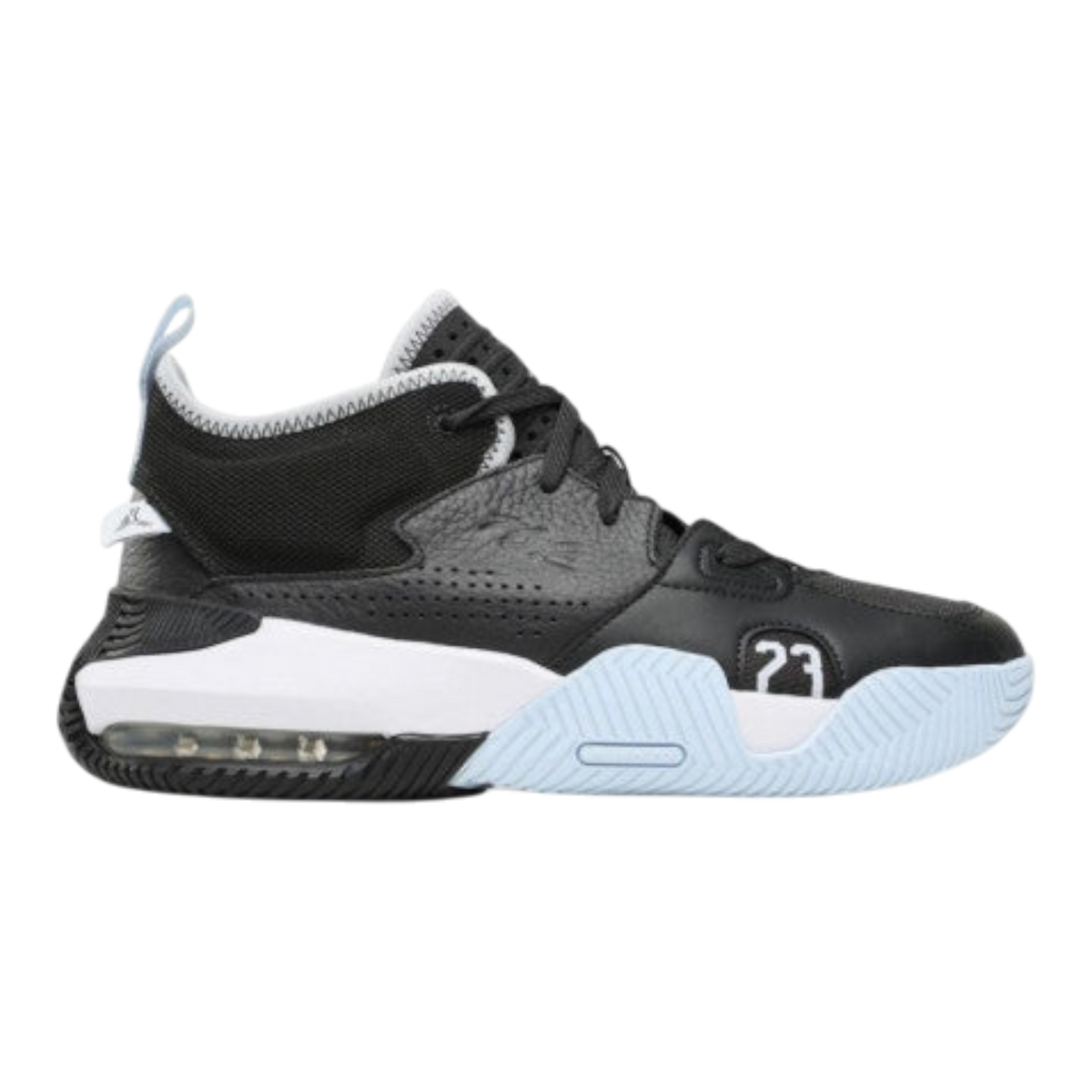 Air Jordan Stay Loyal 2 Men's Basketball Shoes — Off Noir/Blue Tint/White Leather Low-Top