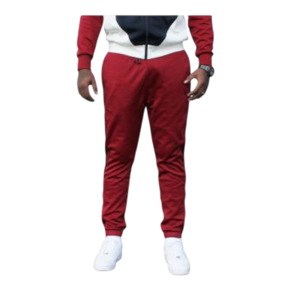Sergio Tacchini Ascot Archivio Men's Track Pants — Burgundy/White