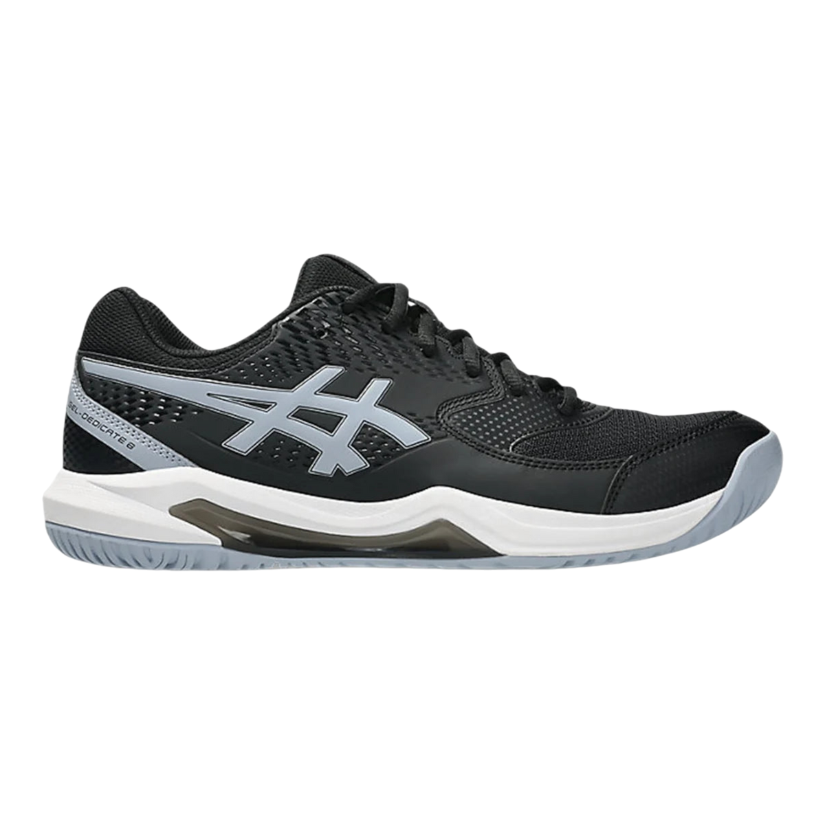 ASICS GEL-DEDICATE 8 Mens Tennis Shoes — Black/Grey Blue