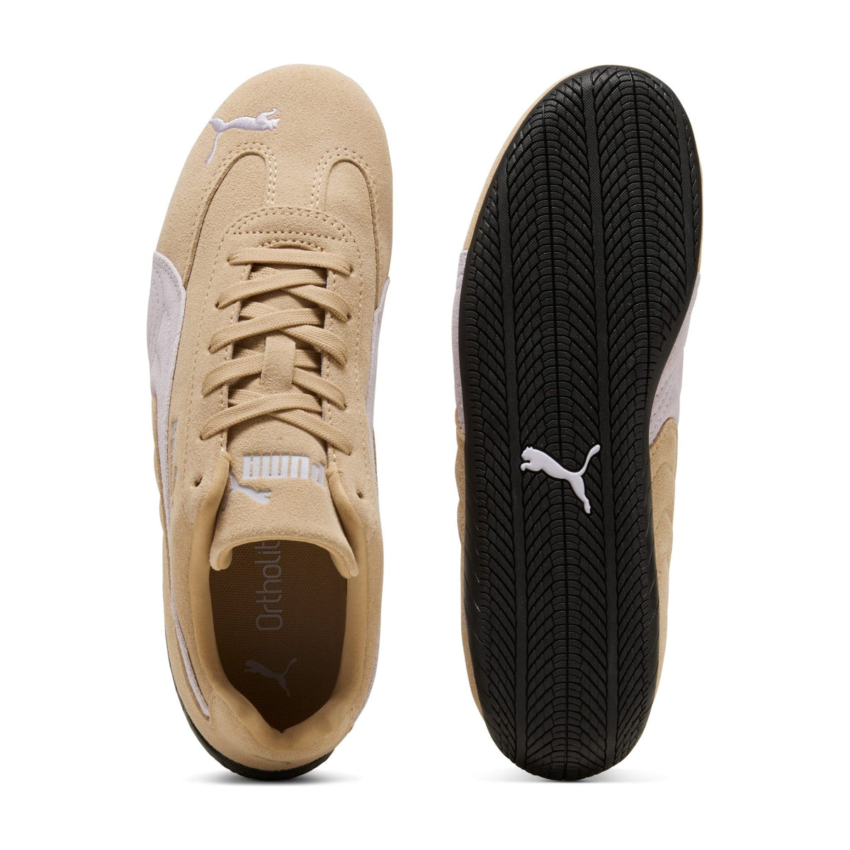 PUMA Speedcat OG Womens Sneakers — Sand Dune/Lavender Pop Suede Low-Top