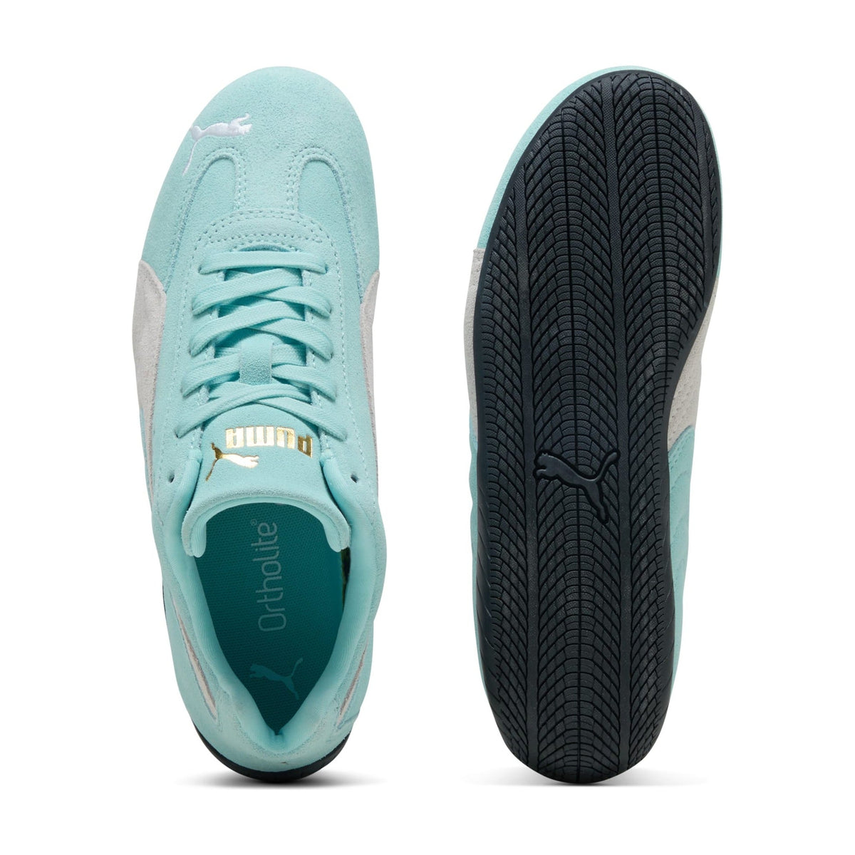 PUMA Speedcat OG Big Kids (GS) Sneakers — Safe Lake/PUMA White Suede Low-Top