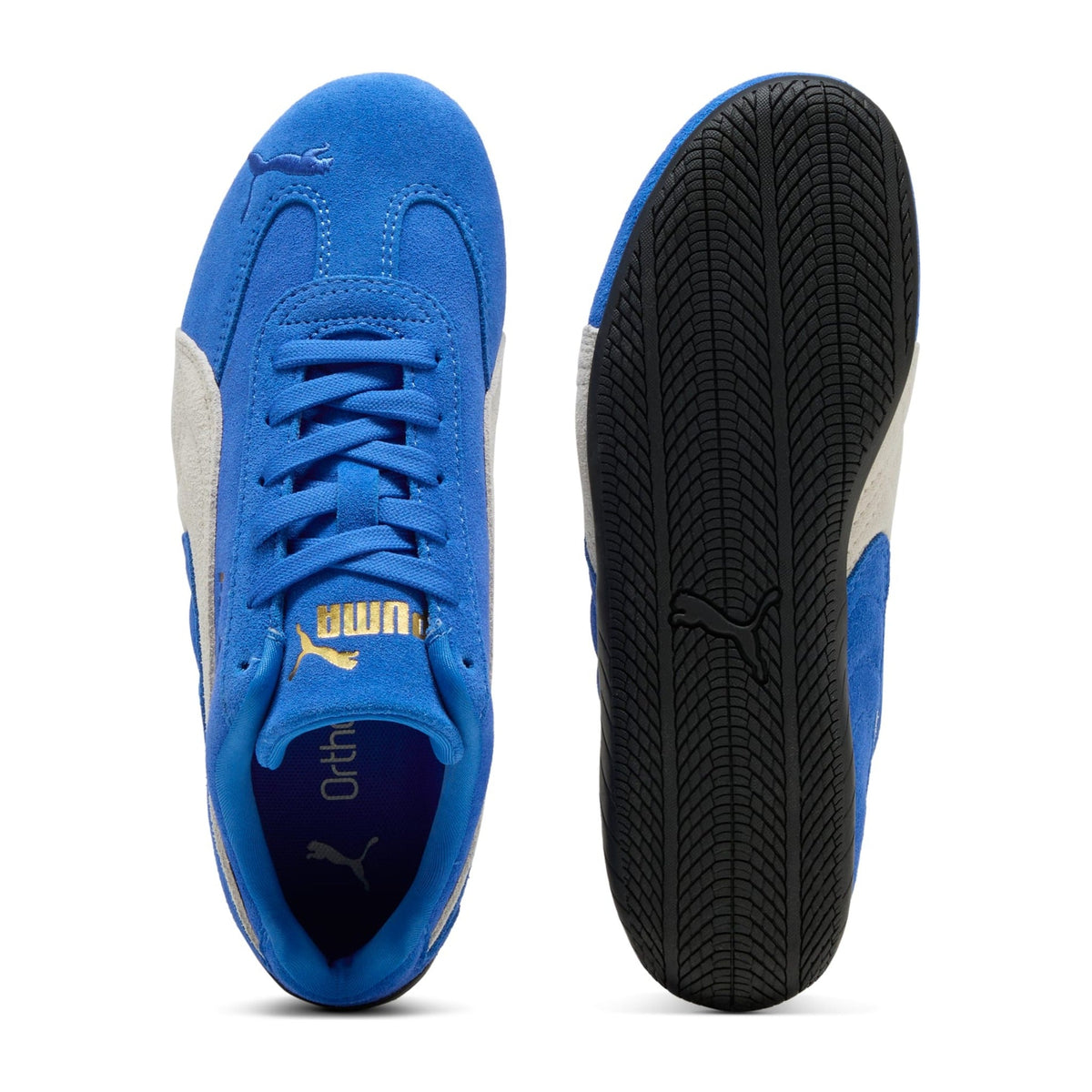 PUMA Speedcat OG Big Kids (GS) Sneakers — Mountain Blue/Frosted Ivory Suede Low-Top