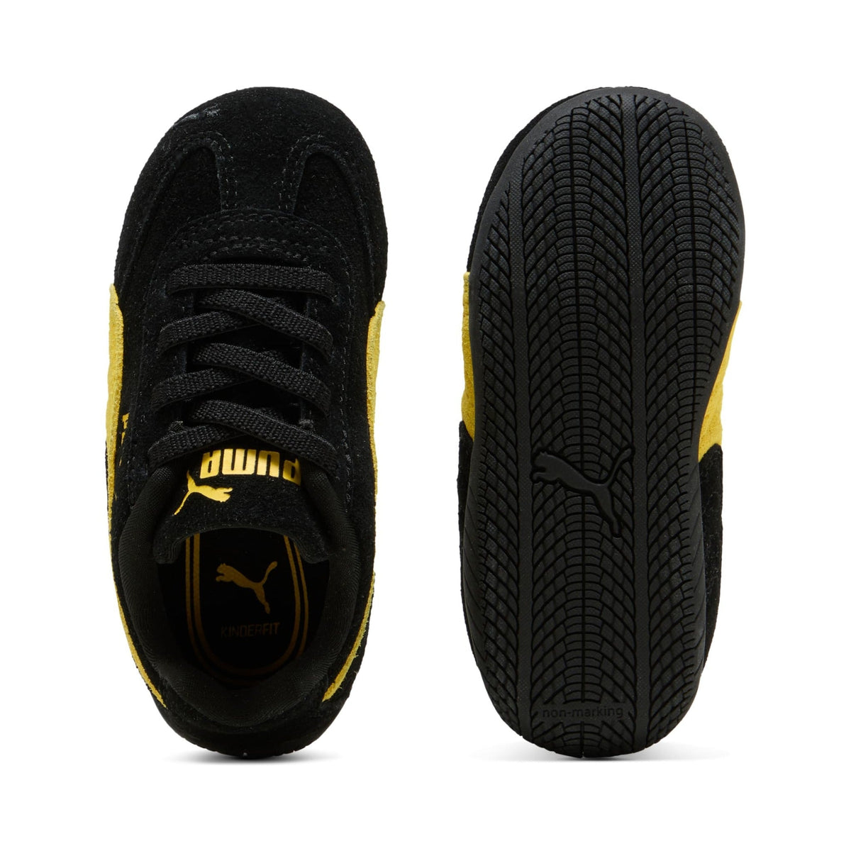 PUMA Speedcat OG AC Toddlers (TD) Sneakers — PUMA Black/Pelé Yellow Suede Low-Top