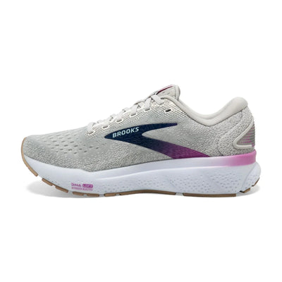 Brooks Ghost 16 Women's Sneakers — White/Gray/Blue Running