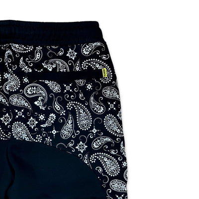 Paneled Joggers - Black Paisley