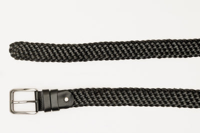 Vinci Leather The Grand Woven Black Color Leather Belt – product view 5