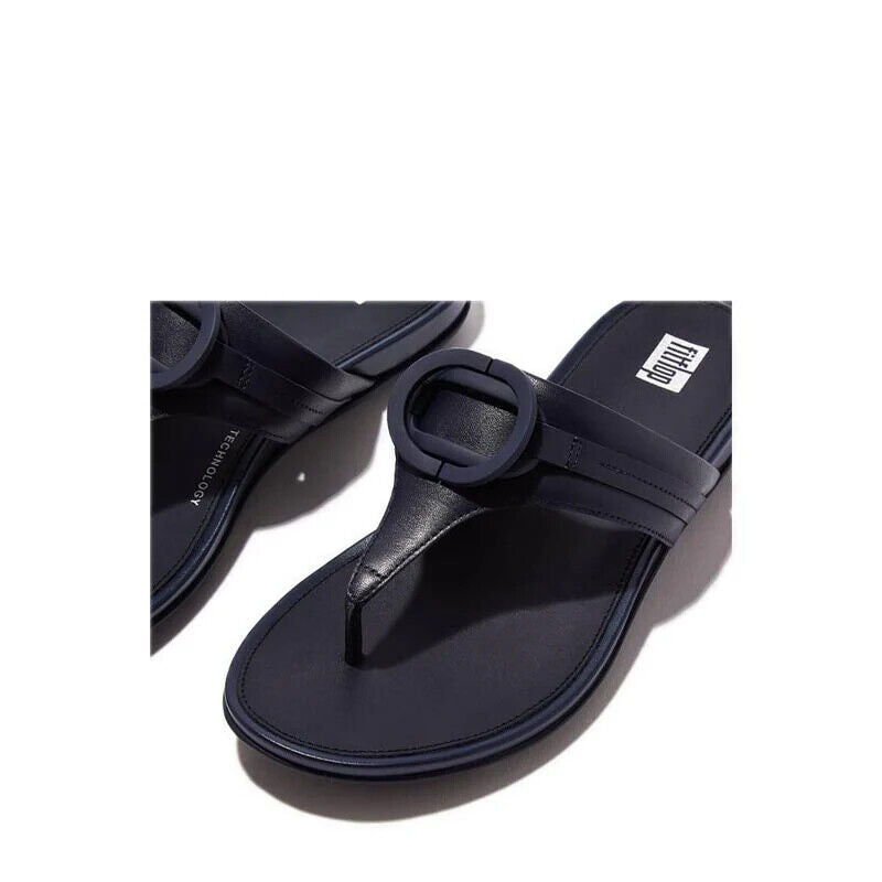 FitFlop Gracie Thong Circlet Toe Post Women's Sandals — Navy Leather