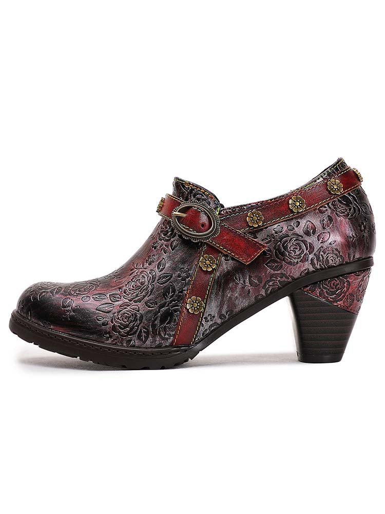 Adalee Retro Floral Embossed Shoes – product view 16