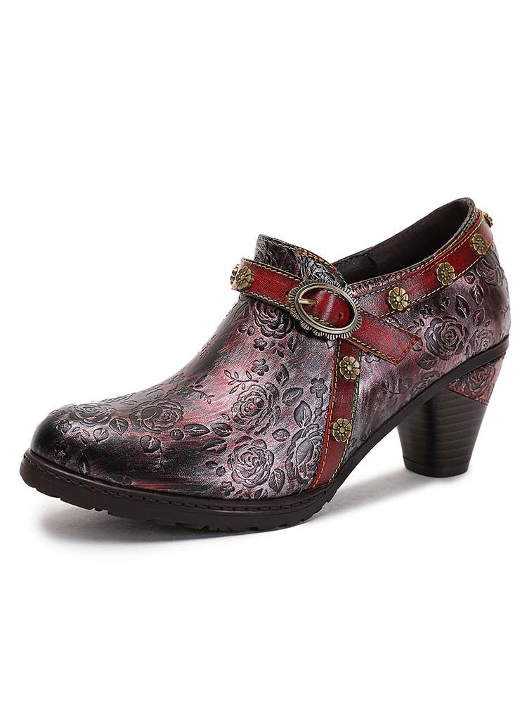 Adalee Retro Floral Embossed Shoes – product view 14