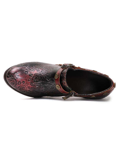 Adalee Retro Floral Embossed Shoes