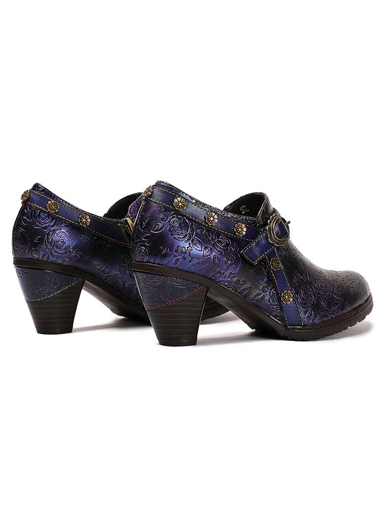 Adalee Retro Floral Embossed Shoes – product view 5