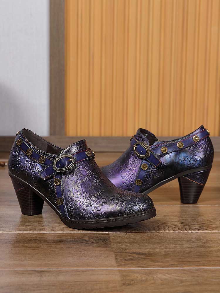 Adalee Retro Floral Embossed Shoes – product view 11