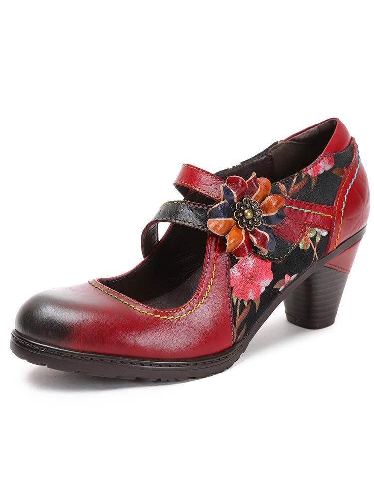 Veda Hand Embossed Leather Shoes – product view 1