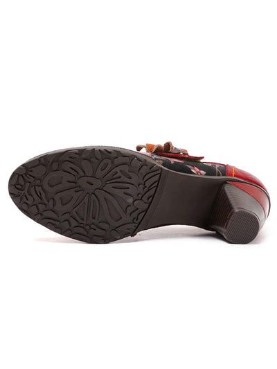 Veda Hand Embossed Leather Shoes