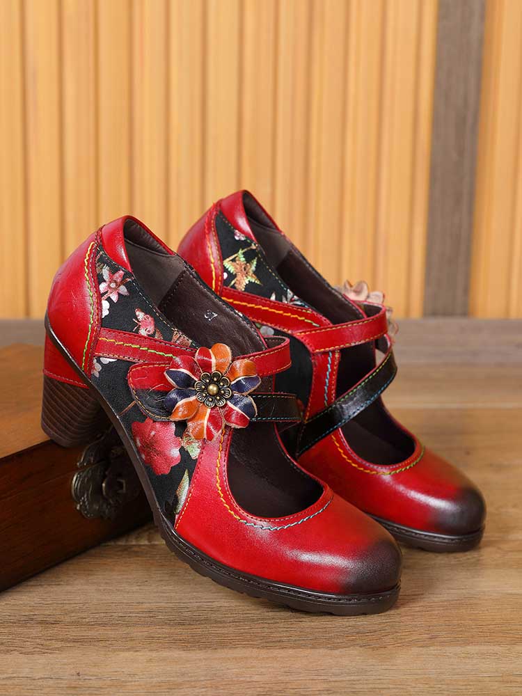 Veda Hand Embossed Leather Shoes – product view 19