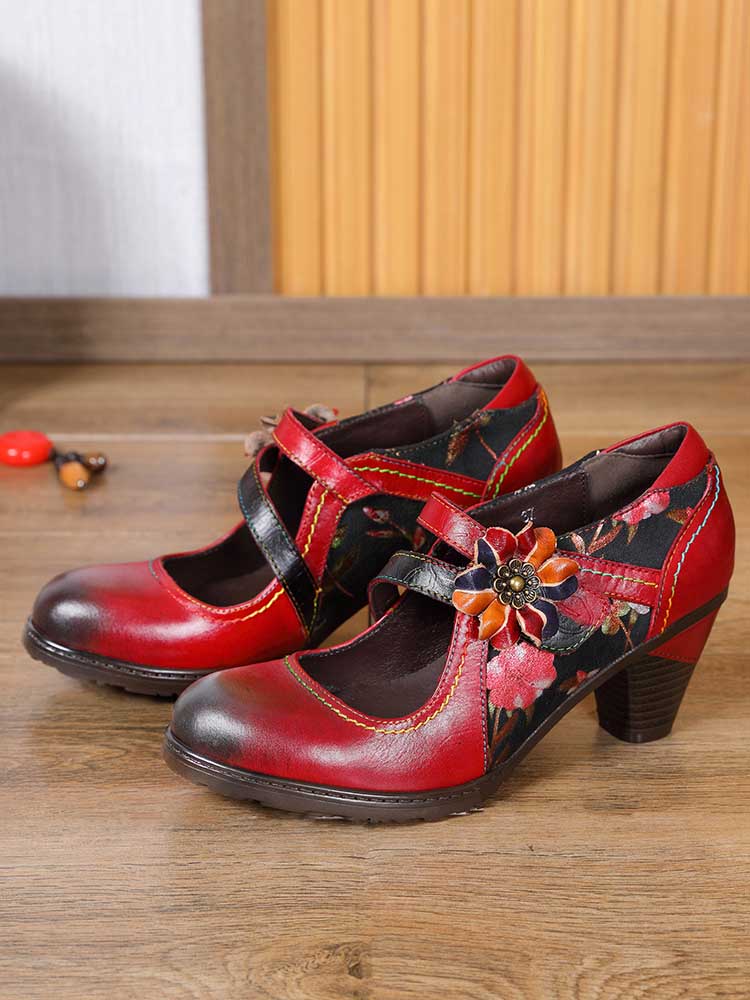 Veda Hand Embossed Leather Shoes – product view 17