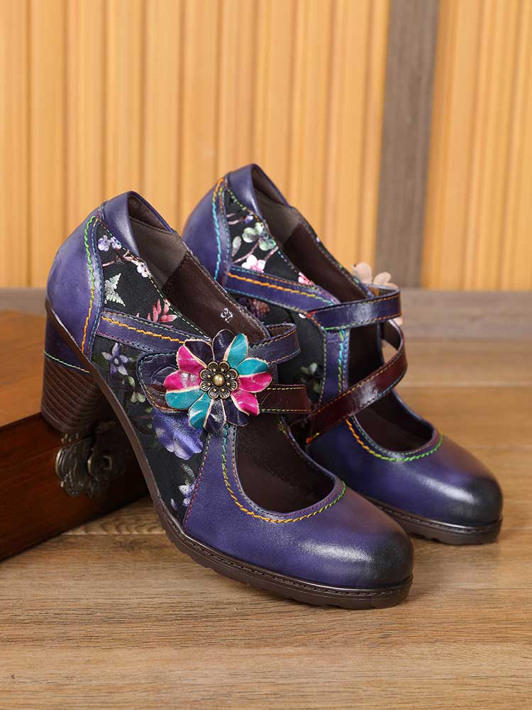 Veda Hand Embossed Leather Shoes – product view 36