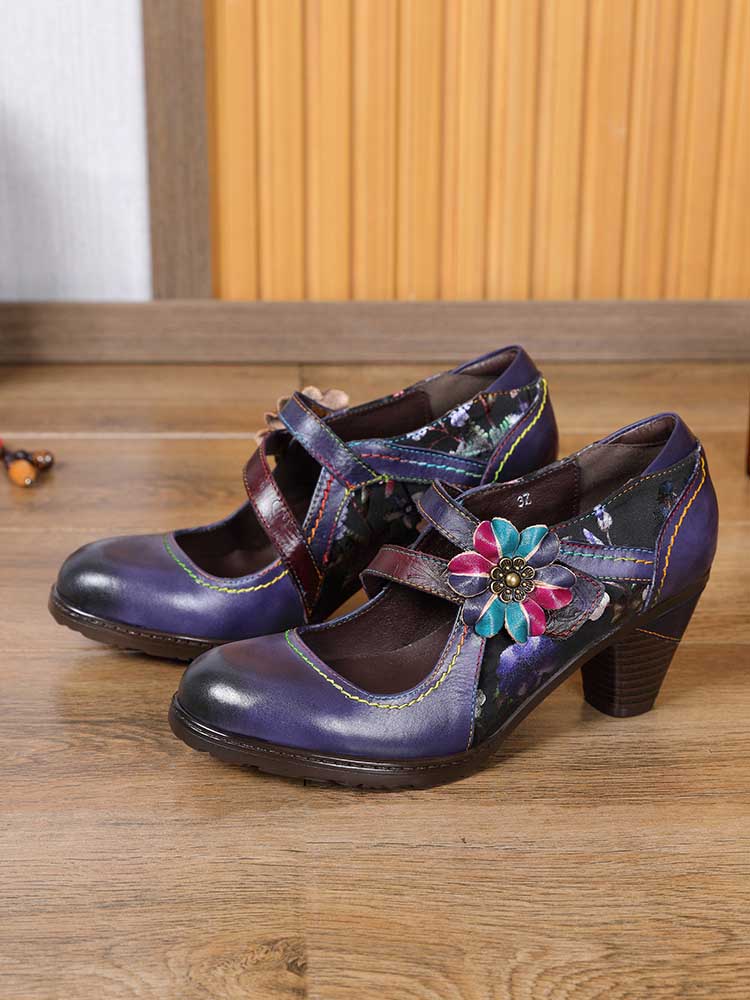 Veda Hand Embossed Leather Shoes – product view 39