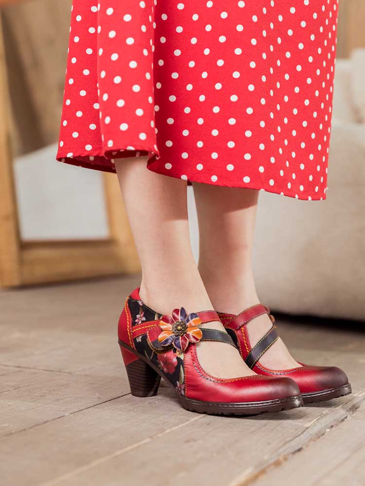 Veda Hand Embossed Leather Shoes – product view 12