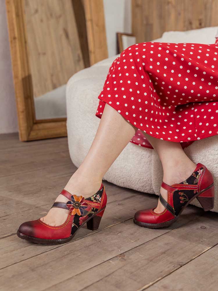 Veda Hand Embossed Leather Shoes – product view 13