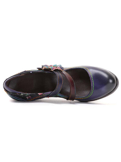 Veda Hand Embossed Leather Shoes