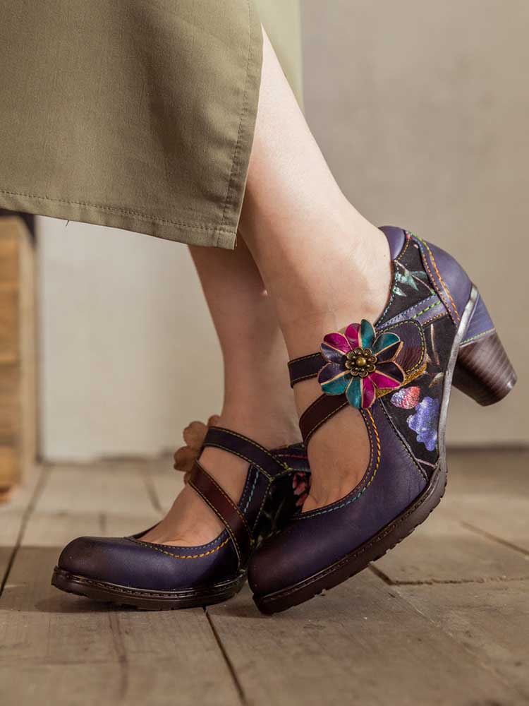 Veda Hand Embossed Leather Shoes – product view 32