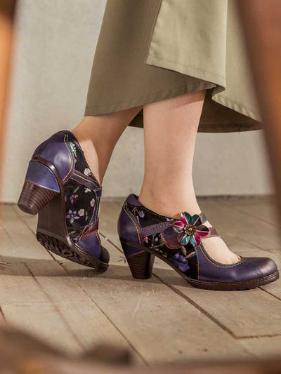Veda Hand Embossed Leather Shoes