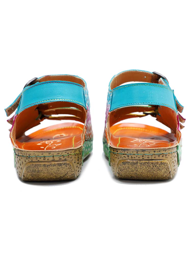 Comfy Printed Leather Flower Sandals – product view 10