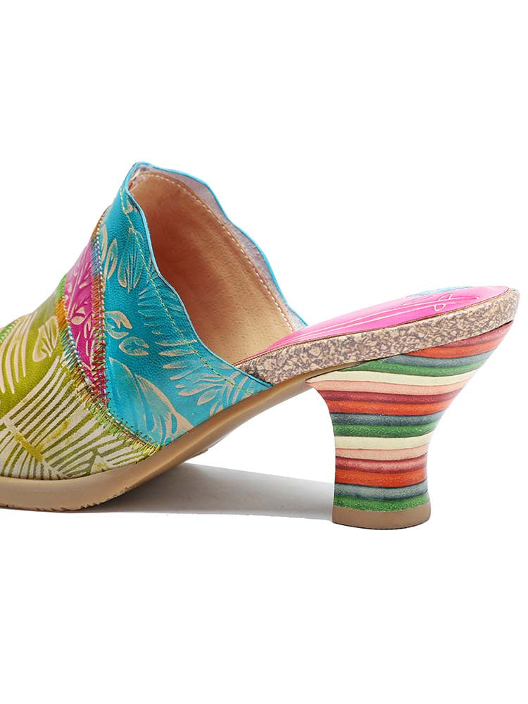 Four Color Splicing Slippers – product view 8