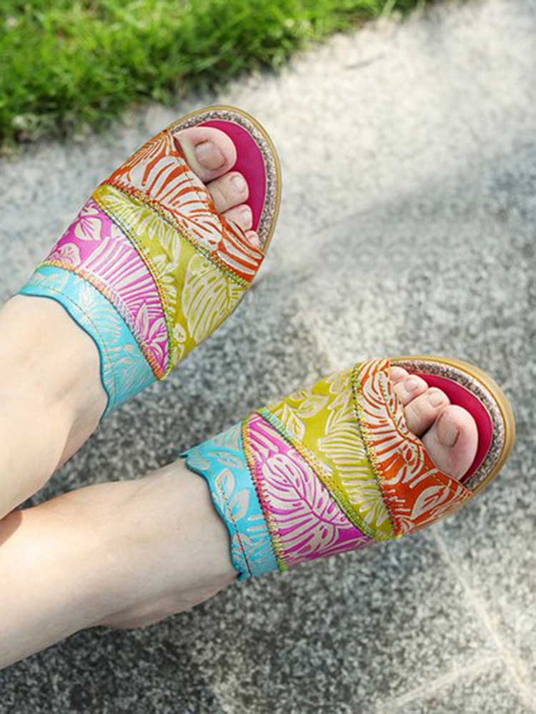 Four Color Splicing Slippers – product view 13