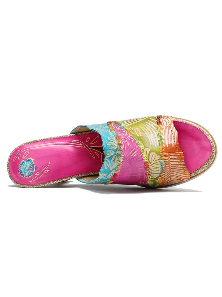 Four Color Splicing Slippers – product view 9